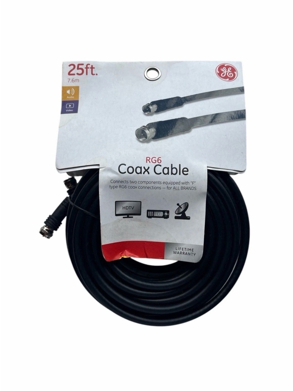 25ft RG6 Coax Cable - Black